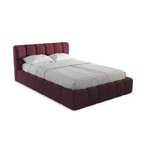 Bed met opbergruimte 160 x 228 – chenille stof – bordeaux – ROMA Bed met opbergruimte 160 x 228 – chenille stof – bordeaux – ROMA
