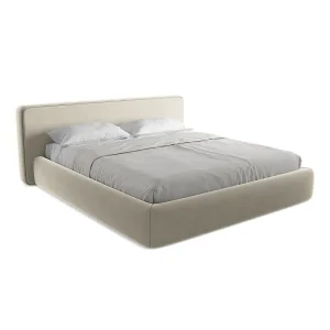 Bed met opbergruimte 220 x 225 – velours – parel – FIRENZE Bed met opbergruimte 220 x 225 – velours – parel – FIRENZE