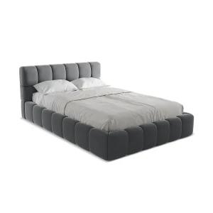 Bed met opbergruimte 160 x 228 – velours – staal – ROMA Bed met opbergruimte 160 x 228 – velours – staal – ROMA