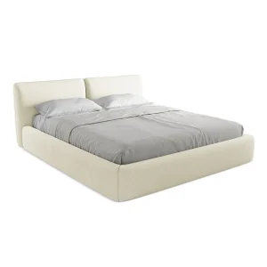 Bed met opbergruimte 200 x 228 – chenille stof – beige – MILANO Bed met opbergruimte 200 x 228 – chenille stof – beige – MILANO