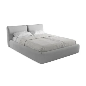 Bed met opbergruimte 180 x 228 – chenille stof – lichtgrijs – MILANO Bed met opbergruimte 180 x 228 – chenille stof – lichtgrijs – MILANO