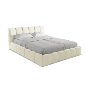 Bed met opbergruimte 180 x 228 – chenille stof – beige – ROMA Bed met opbergruimte 180 x 228 – chenille stof – beige – ROMA