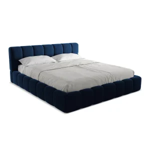 Bed met opbergruimte 200 x 228 – velours – koningsblauw – ROMA Bed met opbergruimte 200 x 228 – velours – koningsblauw – ROMA