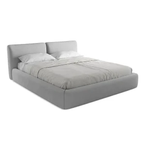 Bed met opbergruimte 200 x 228 – chenille stof – lichtgrijs – MILANO Bed met opbergruimte 200 x 228 – chenille stof – lichtgrijs – MILANO