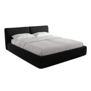 Bed met opbergruimte 200 x 228 – velours – zwart – MILANO Bed met opbergruimte 200 x 228 – velours – zwart – MILANO