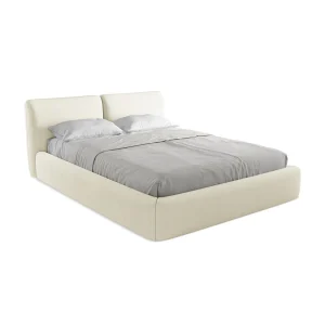 Bed met opbergruimte 180 x 228 – chenille stof – beige – MILANO Bed met opbergruimte 180 x 228 – chenille stof – beige – MILANO