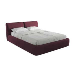 Bed met opbergruimte 180 x 228 – chenille stof – bordeaux – MILANO Bed met opbergruimte 180 x 228 – chenille stof – bordeaux – MILANO
