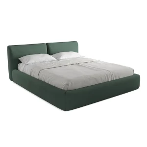 Bed met opbergruimte 200 x 228 – chenille stof – groente – MILANO Bed met opbergruimte 200 x 228 – chenille stof – groente – MILANO