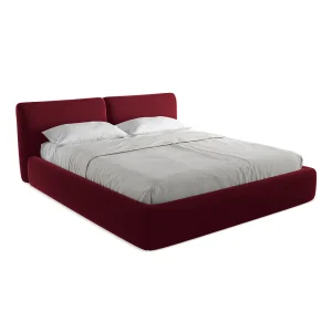 Bed met opbergruimte 200 x 228 – velours – bourgondië – MILANO Bed met opbergruimte 200 x 228 – velours – bourgondië – MILANO