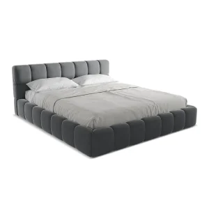 Bed met opbergruimte 200 x 228 – velours – staal – ROMA Bed met opbergruimte 200 x 228 – velours – staal – ROMA