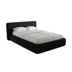 Bed met opbergruimte 180 x 225 – velours – zwart – FIRENZE Bed met opbergruimte 180 x 225 – velours – zwart – FIRENZE
