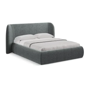 Bed met opbergruimte 190 x 215 – chenille stof – grafiet – TRIESTE Bed met opbergruimte 190 x 215 – chenille stof – grafiet – TRIESTE