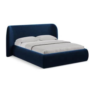 Bed met opbergruimte 230 x 215 – velours – koningsblauw – TRIESTE Bed met opbergruimte 230 x 215 – velours – koningsblauw – TRIESTE