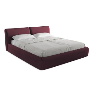 Bed met opbergruimte 200 x 228 – chenille stof – bordeaux – MILANO Bed met opbergruimte 200 x 228 – chenille stof – bordeaux – MILANO
