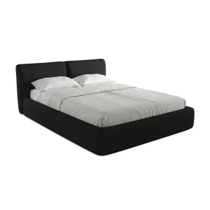 Bed met opbergruimte 180 x 228 – chenille stof – zwart – MILANO Bed met opbergruimte 180 x 228 – chenille stof – zwart – MILANO
