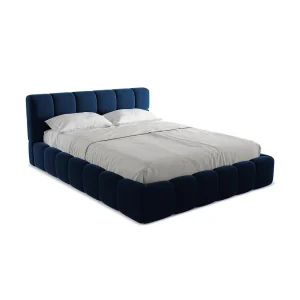 Bed met opbergruimte 180 x 228 – velours – koningsblauw – ROMA Bed met opbergruimte 180 x 228 – velours – koningsblauw – ROMA
