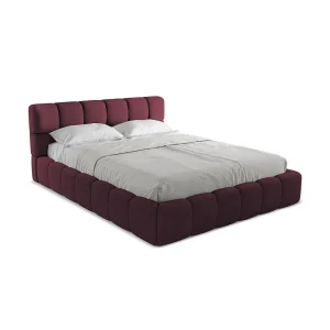 Bed met opbergruimte 180 x 228 – chenille stof – bordeaux – ROMA Bed met opbergruimte 180 x 228 – chenille stof – bordeaux – ROMA