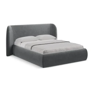 Bed met opbergruimte 230 x 215 – velours – staal – TRIESTE Bed met opbergruimte 230 x 215 – velours – staal – TRIESTE