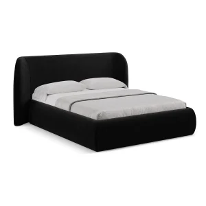 Bed met opbergruimte 210 x 215 – velours – zwart – TRIESTE Bed met opbergruimte 210 x 215 – velours – zwart – TRIESTE