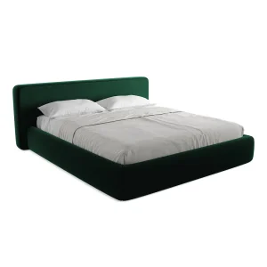 Bed met opbergruimte 220 x 225 – velours – flessengroen – FIRENZE Bed met opbergruimte 220 x 225 – velours – flessengroen – FIRENZE