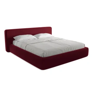 Bed met opbergruimte 220 x 225 – velours – bourgondië – FIRENZE Bed met opbergruimte 220 x 225 – velours – bourgondië – FIRENZE