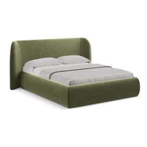 Bed met opbergruimte 230 x 215 – velours – olijf – TRIESTE Bed met opbergruimte 230 x 215 – velours – olijf – TRIESTE