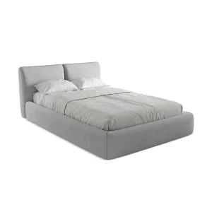 Bed met opbergruimte 160 x 228 – chenille stof – lichtgrijs – MILANO Bed met opbergruimte 160 x 228 – chenille stof – lichtgrijs – MILANO