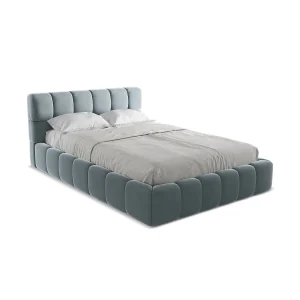 Bed met opbergruimte 160 x 228 – velours – lichtblauw – ROMA Bed met opbergruimte 160 x 228 – velours – lichtblauw – ROMA