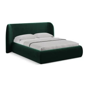 Bed met opbergruimte 230 x 215 – velours – flessengroen – TRIESTE Bed met opbergruimte 230 x 215 – velours – flessengroen – TRIESTE