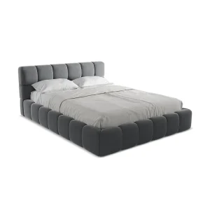 Bed met opbergruimte 180 x 228 – velours – staal – ROMA Bed met opbergruimte 180 x 228 – velours – staal – ROMA