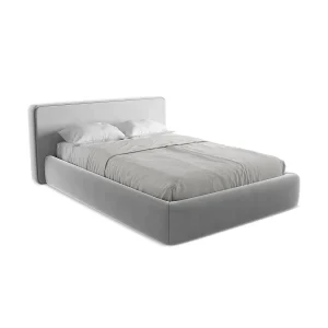 Bed met opbergruimte 180 x 225 – velours – grijs – FIRENZE Bed met opbergruimte 180 x 225 – velours – grijs – FIRENZE