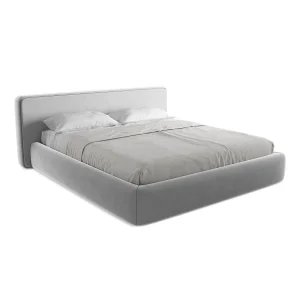 Bed met opbergruimte 220 x 225 – velours – grijs – FIRENZE Bed met opbergruimte 220 x 225 – velours – grijs – FIRENZE