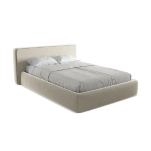 Bed met opbergruimte 180 x 225 – velours – parel – FIRENZE Bed met opbergruimte 180 x 225 – velours – parel – FIRENZE