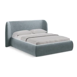 Bed met opbergruimte 210 x 215 – velours – lichtblauw – TRIESTE Bed met opbergruimte 210 x 215 – velours – lichtblauw – TRIESTE