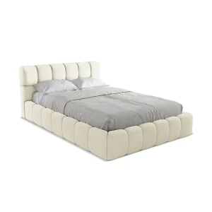 Bed met opbergruimte 160 x 228 – chenille stof – beige – ROMA Bed met opbergruimte 160 x 228 – chenille stof – beige – ROMA