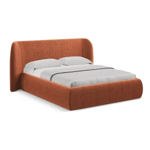 Bed met opbergruimte – 230 x 215 van Terracotta Chenille – TRIESTE Bed met opbergruimte – 230 x 215 van Terracotta Chenille – TRIESTE