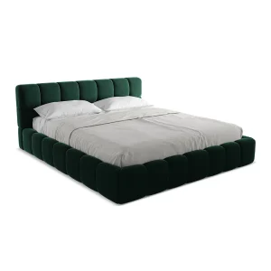 Bed met opbergruimte 200 x 228 – velours – flessengroen – ROMA Bed met opbergruimte 200 x 228 – velours – flessengroen – ROMA