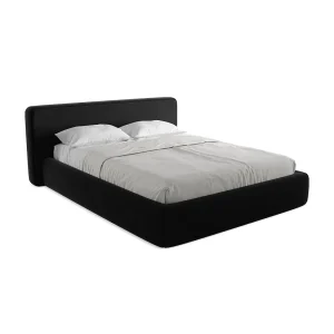 Bed met opbergruimte 200 x 225 – velours – zwart – FIRENZE Bed met opbergruimte 200 x 225 – velours – zwart – FIRENZE