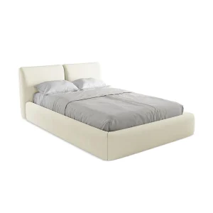 Bed met opbergruimte 160 x 228 – chenille stof – beige – MILANO Bed met opbergruimte 160 x 228 – chenille stof – beige – MILANO