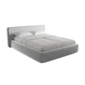 Bed met opbergruimte 200 x 225 – velours – grijs – FIRENZE Bed met opbergruimte 200 x 225 – velours – grijs – FIRENZE