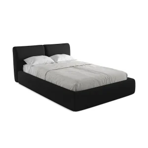 Bed met opbergruimte 160 x 228 – chenille stof – zwart – MILANO Bed met opbergruimte 160 x 228 – chenille stof – zwart – MILANO
