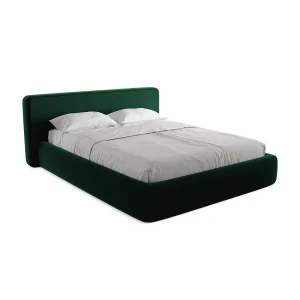 Bed met opbergruimte 200 x 225 – velours – flessengroen – FIRENZE Bed met opbergruimte 200 x 225 – velours – flessengroen – FIRENZE