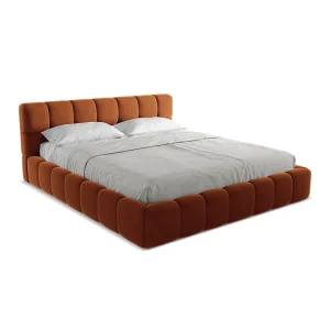 Bed met opbergruimte 200 x 228 – velours – terracotta – ROMA Bed met opbergruimte 200 x 228 – velours – terracotta – ROMA