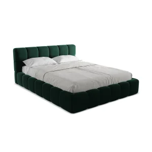 Bed met opbergruimte 180 x 228 – velours – flessengroen – ROMA Bed met opbergruimte 180 x 228 – velours – flessengroen – ROMA