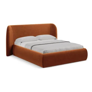 Bed met opbergruimte 190 x 215 – velours – terracotta – TRIESTE Bed met opbergruimte 190 x 215 – velours – terracotta – TRIESTE
