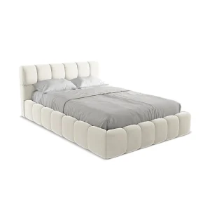 Bed met opbergruimte 160 x 228 – velours – lichtbeige – ROMA Bed met opbergruimte 160 x 228 – velours – lichtbeige – ROMA