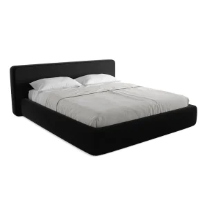 Bed met opbergruimte 220 x 225 – velours – zwart – FIRENZE Bed met opbergruimte 220 x 225 – velours – zwart – FIRENZE