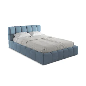 Bed met opbergruimte 160 x 228 – chenille stof – jeans – ROMA Bed met opbergruimte 160 x 228 – chenille stof – jeans – ROMA