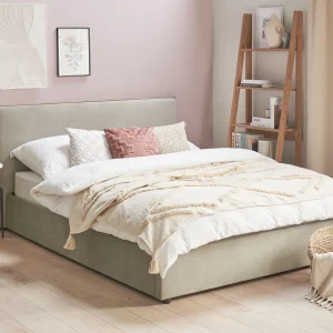Bed met opbergruimte Fluweel LAVAUR 160 x 200 cm Taupe