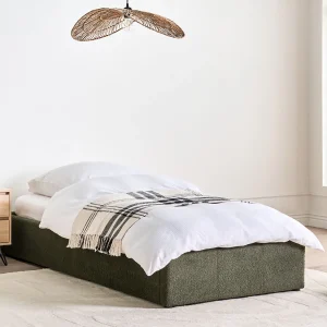 Bed met opbergruimte bouclé donkergroen 90 x 200 cm DINAN